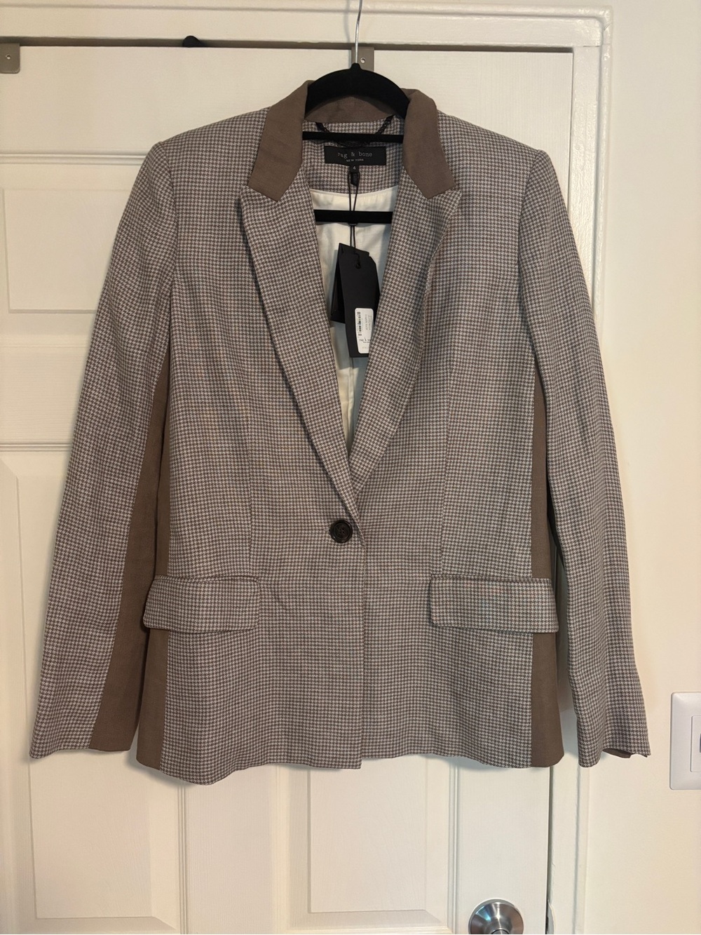 Rag & Bone  Houndstooth & Tan Contrast Blazer